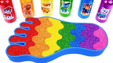 Rainbow Slime Foot Glitter Mix - Colorful Slime Sensory Video for Kids